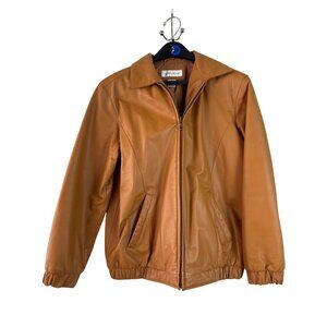 Preston & York Caramel Tan Genuine Leather Women's Jacket Size Small